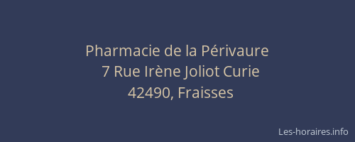 Pharmacie de la Périvaure