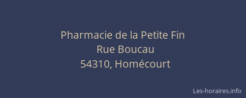 Pharmacie de la Petite Fin