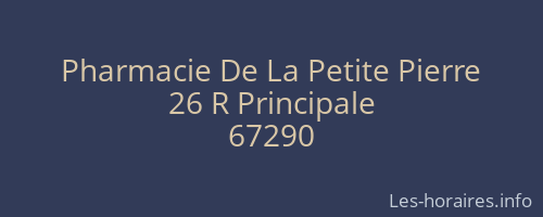 Pharmacie De La Petite Pierre