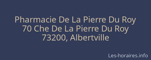Pharmacie De La Pierre Du Roy