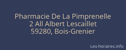 Pharmacie De La Pimprenelle