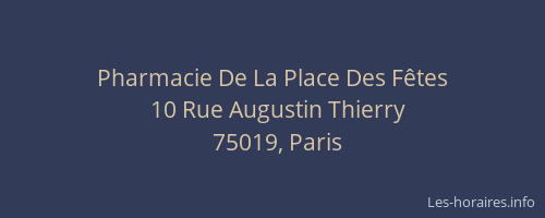 Pharmacie De La Place Des Fêtes