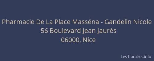 Pharmacie De La Place Masséna - Gandelin Nicole