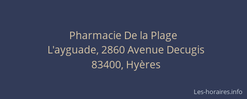 Pharmacie De la Plage