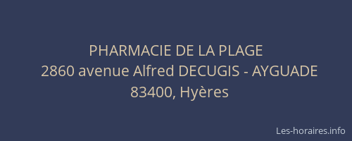 PHARMACIE DE LA PLAGE