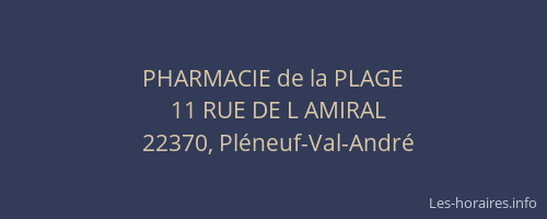 PHARMACIE de la PLAGE