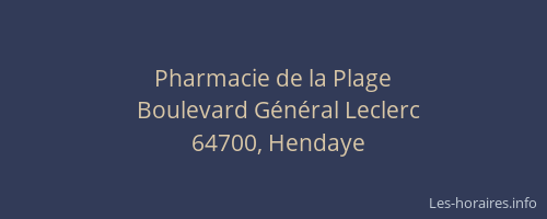 Pharmacie de la Plage