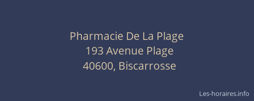 Pharmacie De La Plage