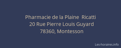 Pharmacie de la Plaine  Ricatti