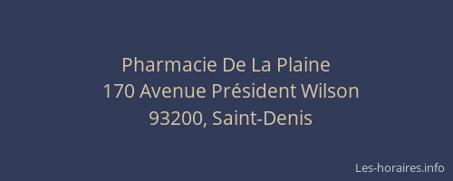 Pharmacie De La Plaine
