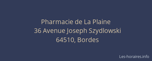 Pharmacie de La Plaine