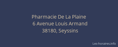 Pharmacie De La Plaine