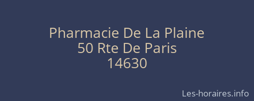 Pharmacie De La Plaine