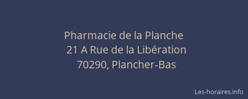 Pharmacie de la Planche