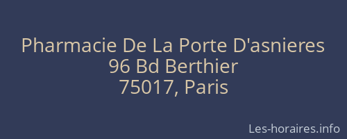 Pharmacie De La Porte D'asnieres