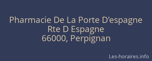Pharmacie De La Porte D'espagne