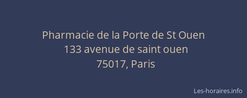 Pharmacie de la Porte de St Ouen