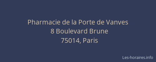 Pharmacie de la Porte de Vanves