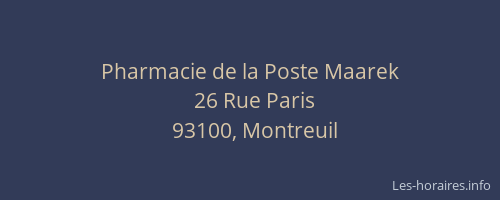Pharmacie de la Poste Maarek