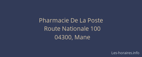 Pharmacie De La Poste