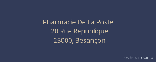 Pharmacie De La Poste