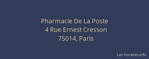 Pharmacie De La Poste