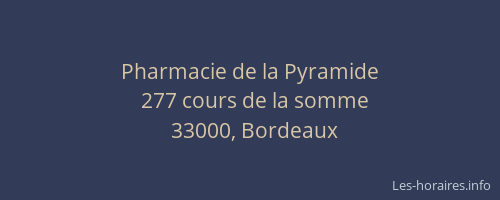 Pharmacie de la Pyramide