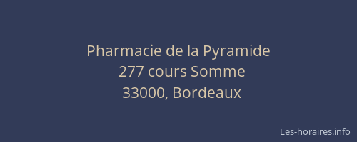 Pharmacie de la Pyramide