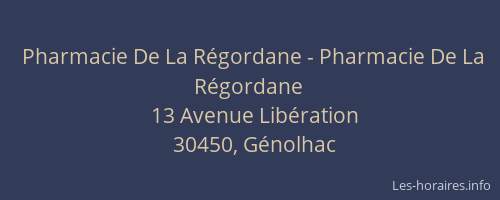 Pharmacie De La Régordane - Pharmacie De La Régordane