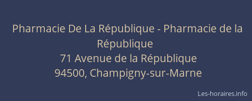 Pharmacie De La République - Pharmacie de la République