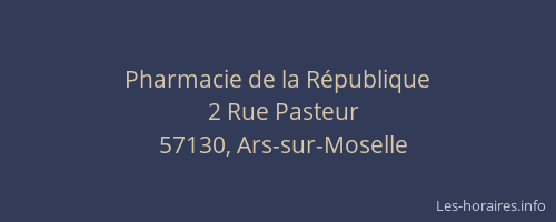 Pharmacie de la R&eacute;publique