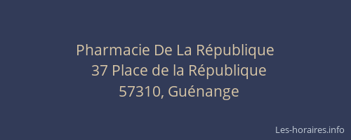 Pharmacie De La R&eacute;publique