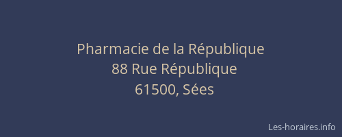 Pharmacie de la R&eacute;publique