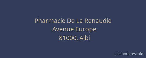 Pharmacie De La Renaudie