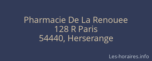 Pharmacie De La Renouee