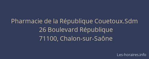 Pharmacie de la République Couetoux.Sdm