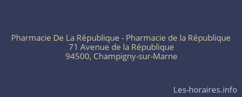 Pharmacie De La République - Pharmacie de la République