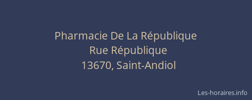 Pharmacie De La République
