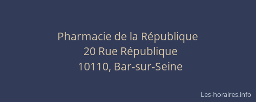 Pharmacie de la République