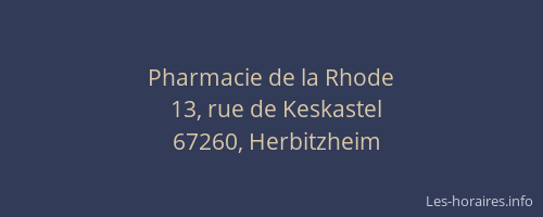 Pharmacie de la Rhode