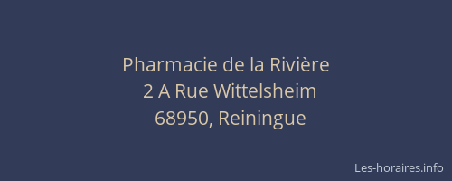 Pharmacie de la Rivi&egrave;re