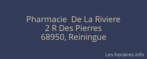 Pharmacie  De La Riviere