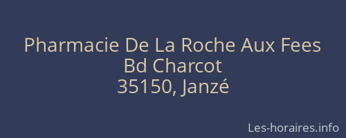 Pharmacie De La Roche Aux Fees