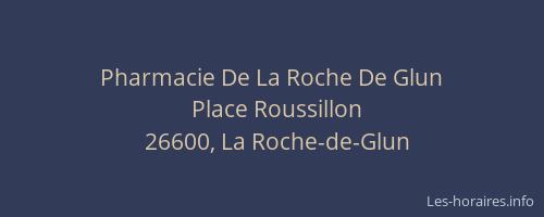 Pharmacie De La Roche De Glun