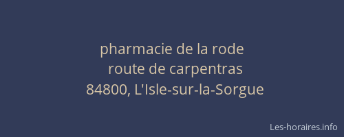 pharmacie de la rode