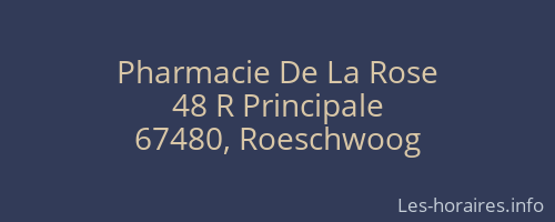 Pharmacie De La Rose