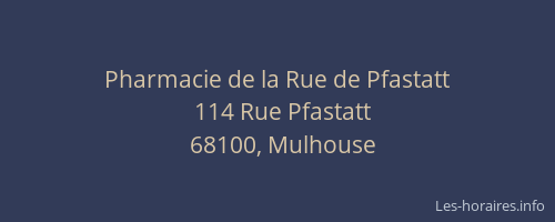 Pharmacie de la Rue de Pfastatt