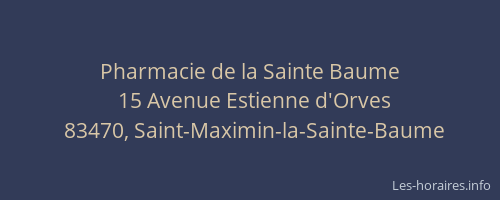 Pharmacie de la Sainte Baume