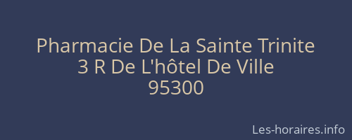 Pharmacie De La Sainte Trinite
