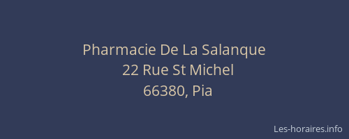 Pharmacie De La Salanque